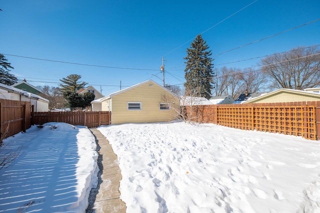 view of snow covered house