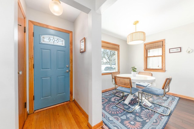 entrance foyer with hardwood / wood-style flooring