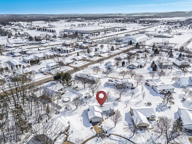 view of snowy aerial view