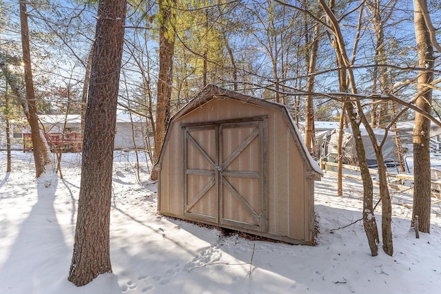 view of snow covered structure