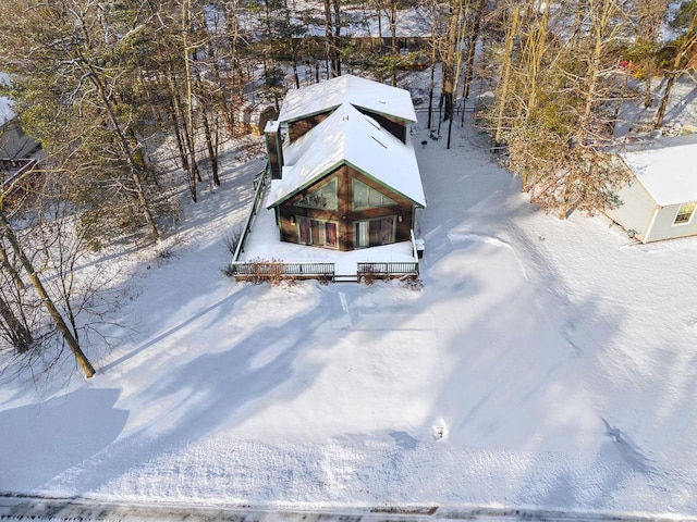 view of snowy aerial view