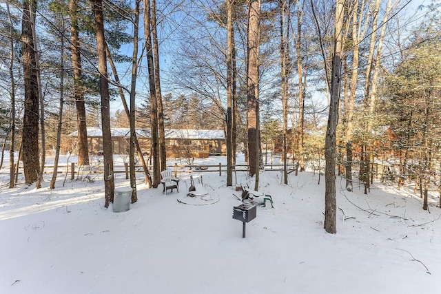 view of snowy yard