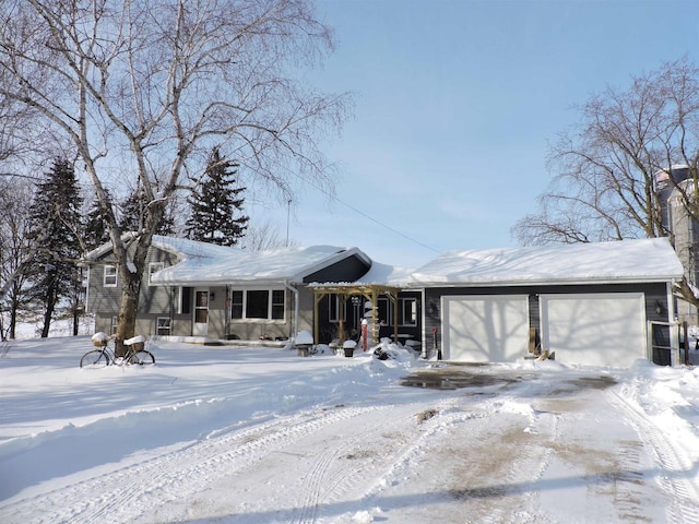 ranch-style home with a garage