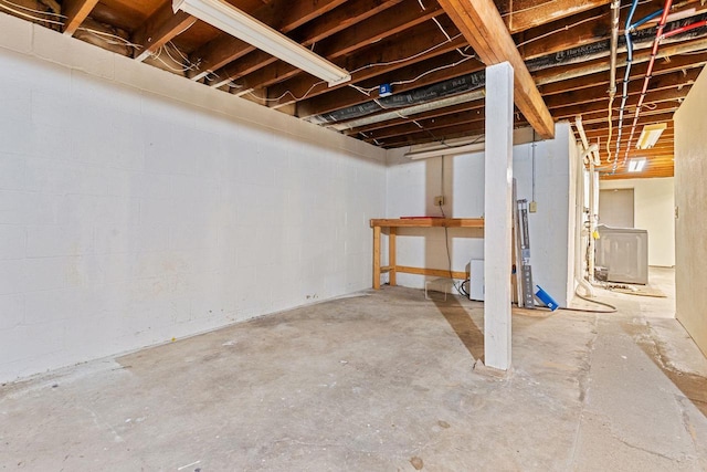 basement featuring washer / clothes dryer