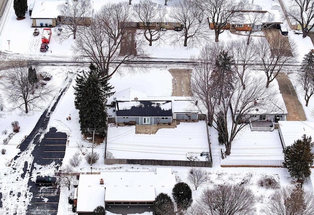 view of snowy aerial view