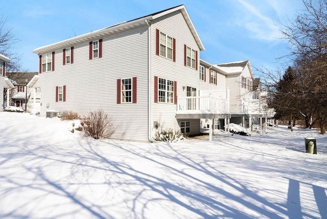 view of snow covered exterior