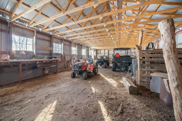 interior space featuring lofted ceiling