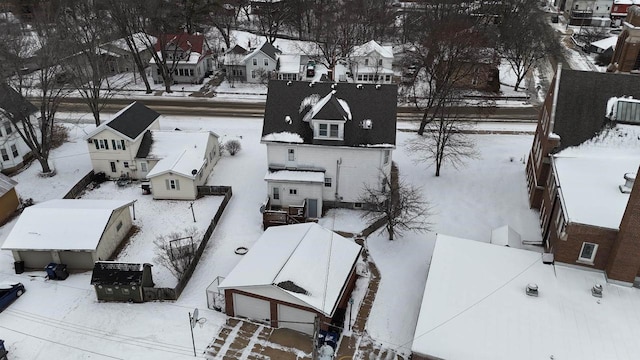 view of snowy aerial view