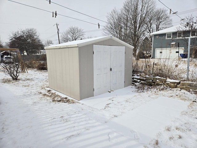 view of snow covered structure