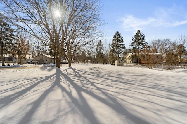 view of snowy yard