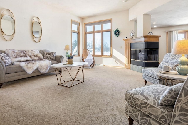 living room featuring carpet flooring