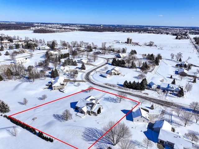 view of snowy aerial view