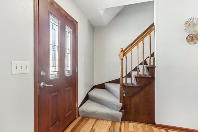 entrance foyer featuring light hardwood / wood-style flooring