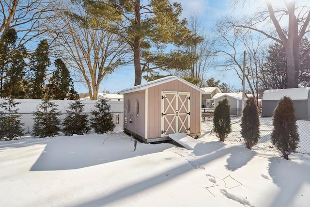 view of snow covered structure