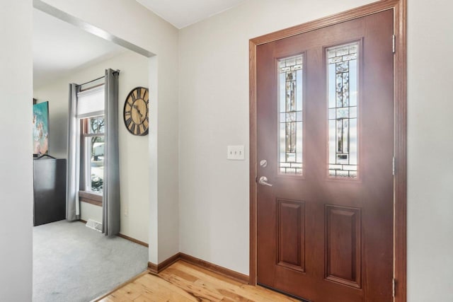 entryway featuring light hardwood / wood-style flooring