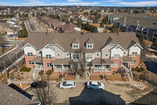 bird's eye view with a residential view