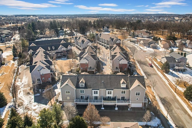 drone / aerial view with a residential view