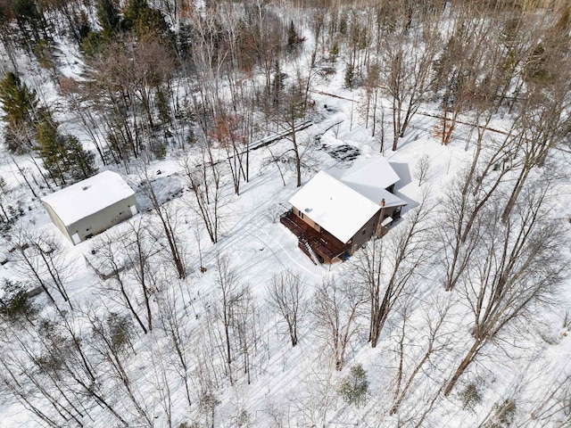 view of snowy aerial view