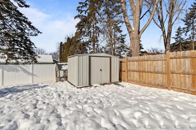 view of snow covered structure