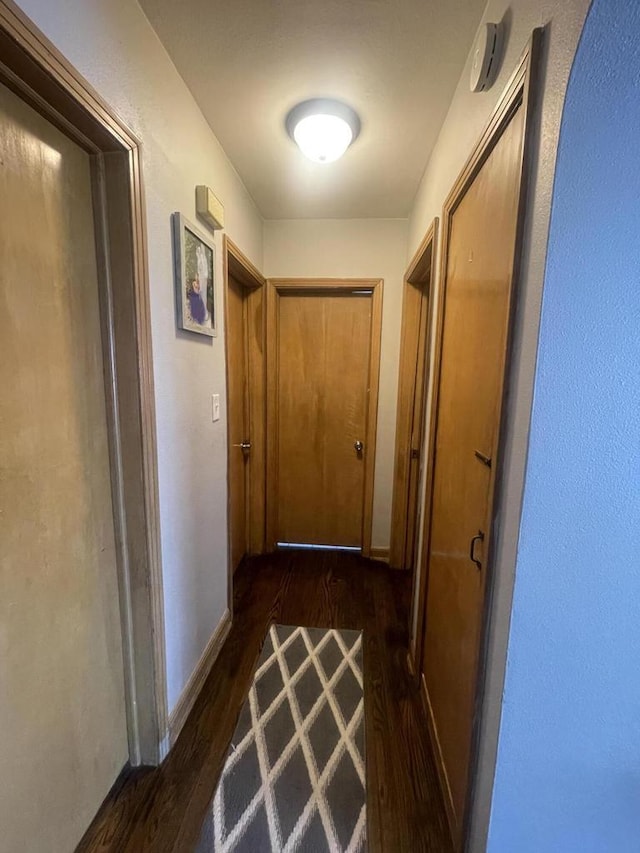 hall featuring dark hardwood / wood-style flooring