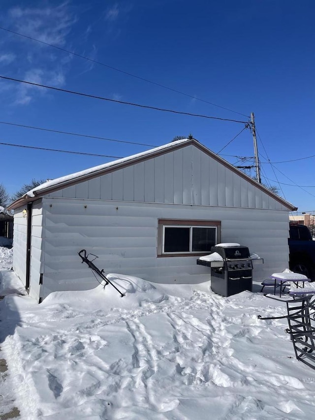 view of snow covered structure