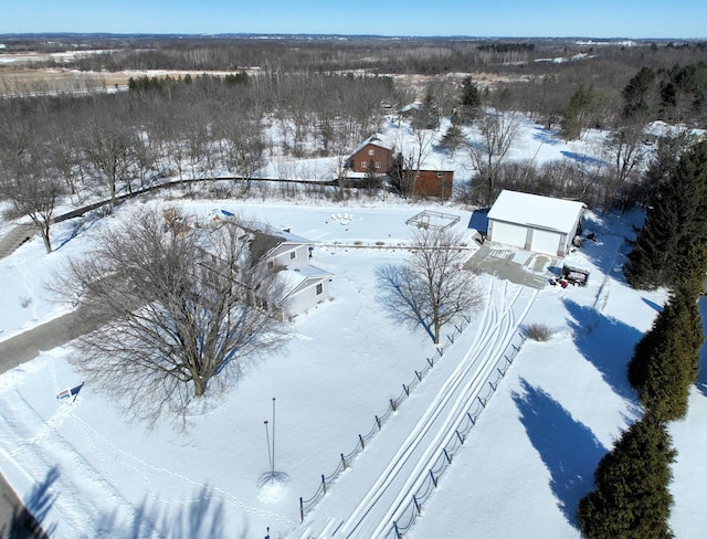 view of snowy aerial view