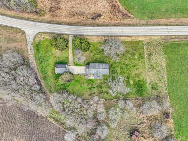 drone / aerial view with a rural view