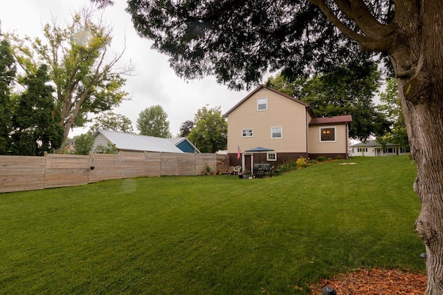 view of yard featuring a gazebo