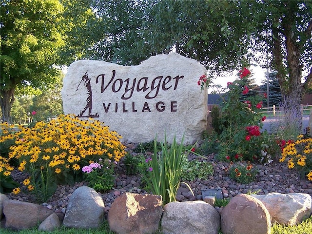 view of community sign