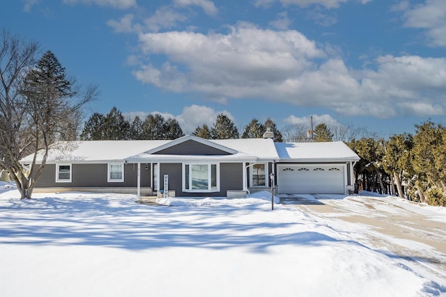 single story home featuring a garage