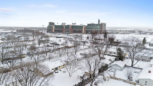 view of snowy aerial view