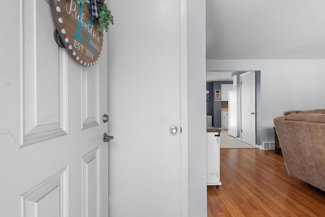 hall featuring light hardwood / wood-style flooring