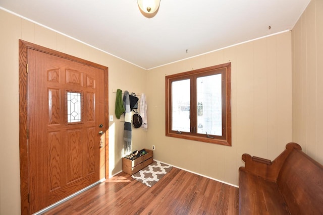 entryway featuring hardwood / wood-style flooring