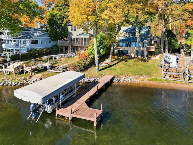 W5553 Oak Park Rd, Elkhorn, WI 53121 - dock area featuring a water view