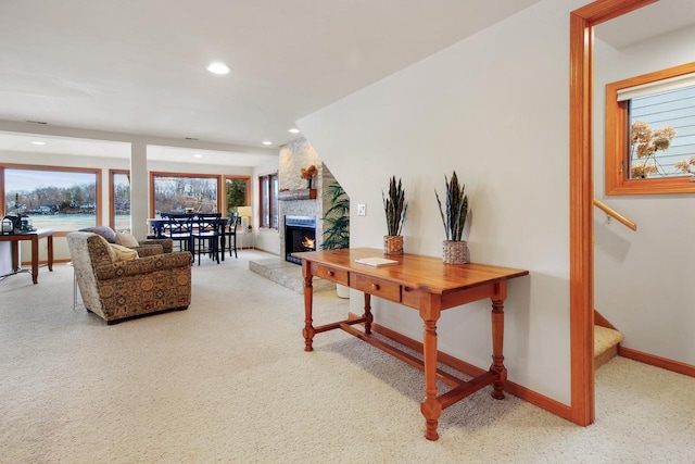 W5553 Oak Park Rd, Elkhorn, WI 53121 - living room featuring a fireplace