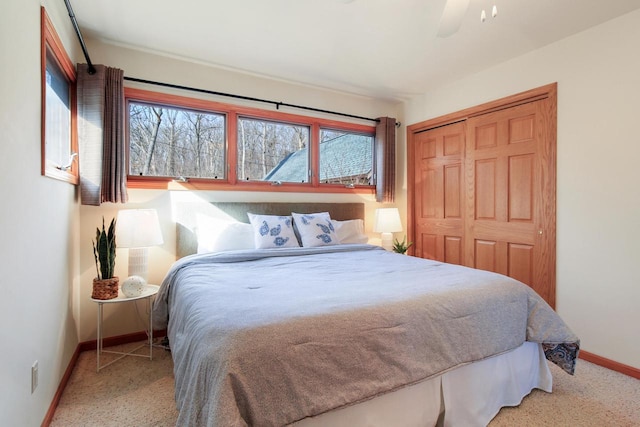 W5553 Oak Park Rd, Elkhorn, WI 53121 - bedroom with ceiling fan and a closet