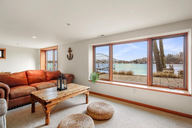 W5553 Oak Park Rd, Elkhorn, WI 53121 - living room featuring a water view