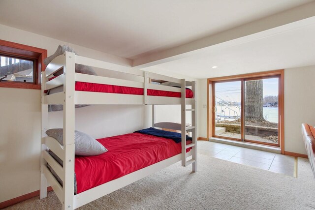 W5553 Oak Park Rd, Elkhorn, WI 53121 - bedroom with access to exterior and light colored carpet