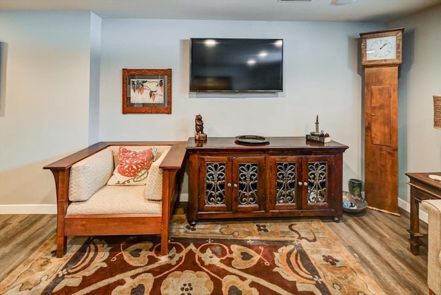 sitting room featuring hardwood / wood-style floors