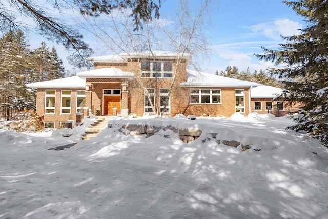 view of prairie-style home