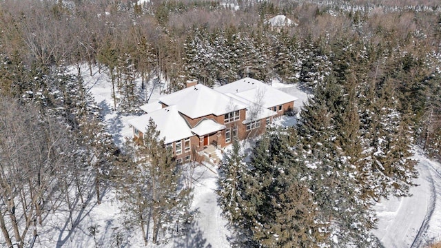 view of snowy aerial view