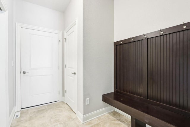 mudroom with baseboards