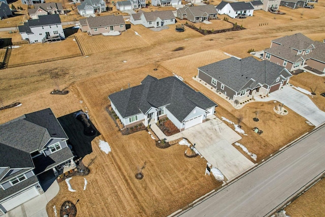 drone / aerial view with a residential view