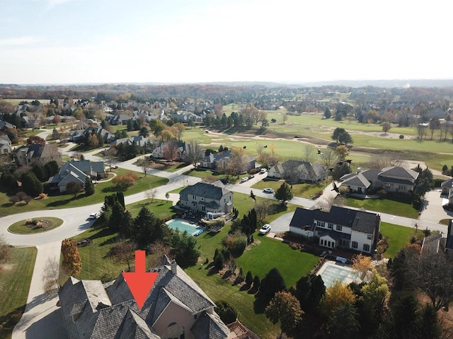 birds eye view of property featuring a residential view