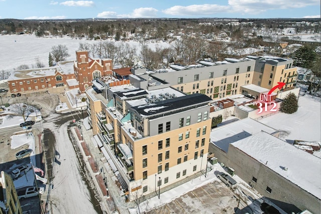 view of snowy aerial view