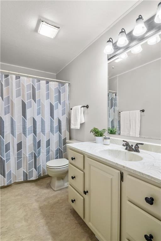 full bath with toilet and vanity