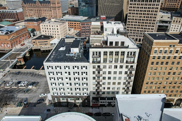 bird's eye view featuring a city view