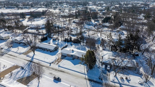 view of snowy aerial view