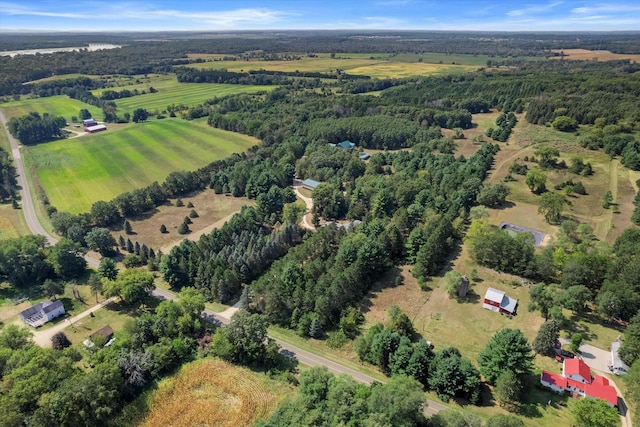 drone / aerial view with a rural view