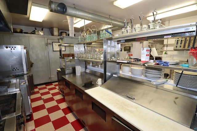 kitchen with tile patterned floors